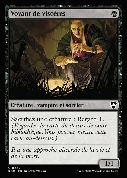 Voyant de viscères, carte Magic SOC 229 — extension Secrets of Strixhaven Commander