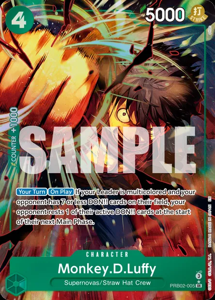 Monkey.D.Luffy, One Piece card PRB02-005 — ONE PIECE CARD THE BEST vol.2 set