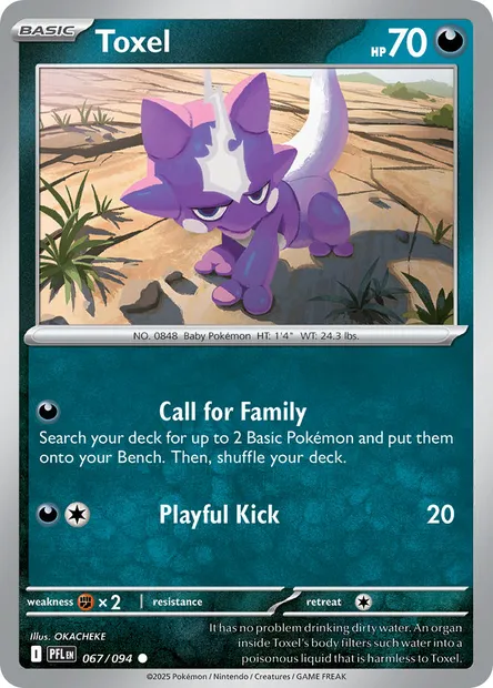 Toxel, Pokémon card PFL 067 — Phantasmal Flames set