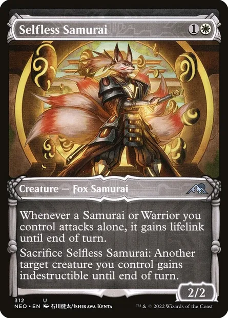 Selfless Samurai, Magic card NEO 312 — Kamigawa: Neon Dynasty set