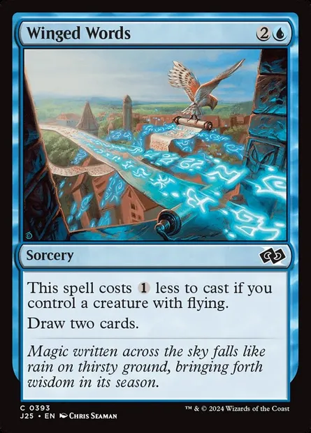 Winged Words, Magic card J25 393 — Foundations Jumpstart set
