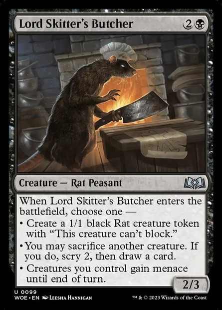 Lord Skitter's Butcher, Magic card WOE 99 — Wilds of Eldraine set