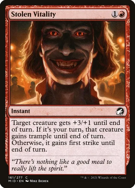 Stolen Vitality, Magic card MID 161 — Innistrad: Midnight Hunt set