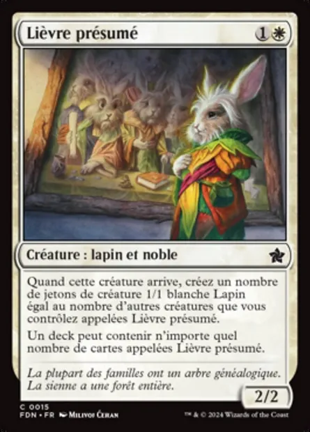 Lièvre présumé, carte Magic FDN 15 — extension Foundations