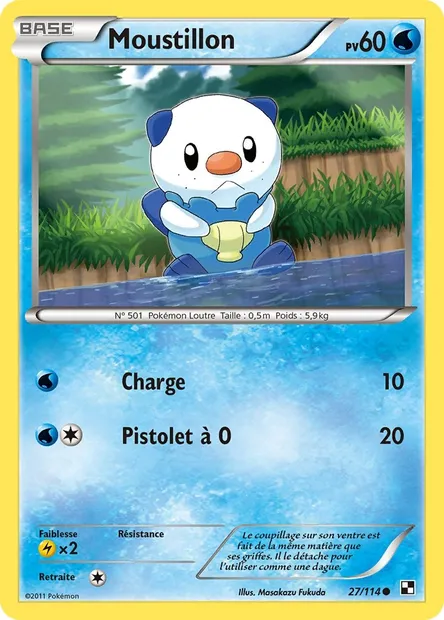 Moustillon, carte Pokémon BLW 27 — extension Noir & Blanc