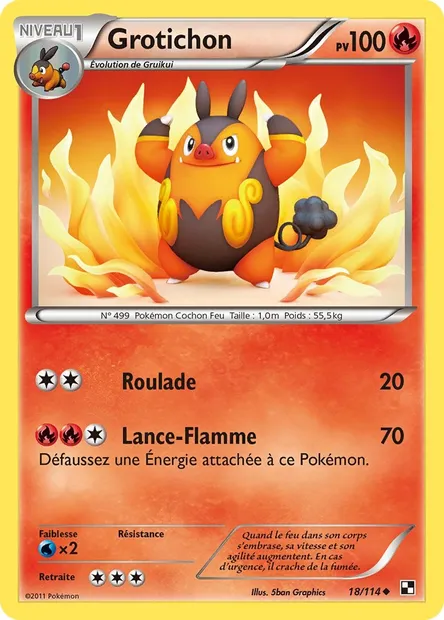 Grotichon, carte Pokémon BLW 18 — extension Noir & Blanc