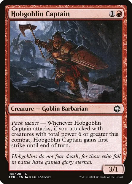 Hobgoblin Captain, Magic card AFR 148 — Adventures in the Forgotten Realms set
