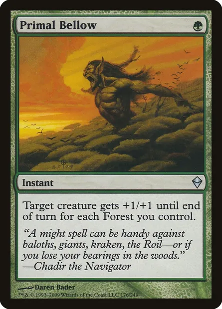 Primal Bellow, Magic card ZEN 176 — Zendikar set