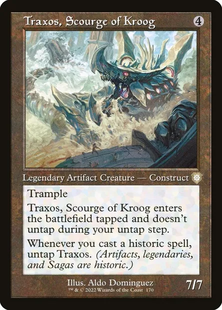 Traxos, Scourge of Kroog, Magic card BRC 170 — The Brothers' War Commander set