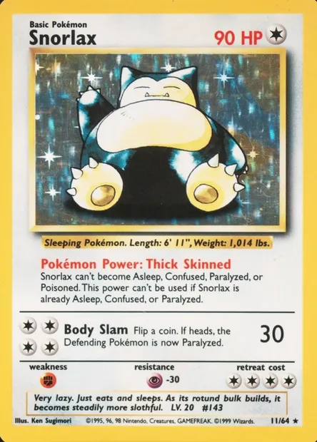 Ronflex, carte Pokémon ERR 011 — extension Pokémon Misprints