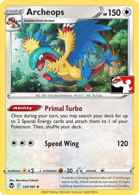Archeops, Pokémon card PPS 147-3 — Play! Pokémon Prize Pack Series set