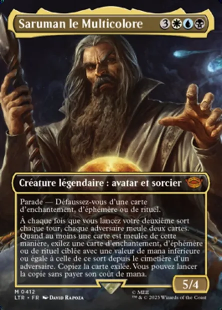 Saruman le Multicolore, carte Magic LTR 412 — extension Le Seigneur des Anneaux : chroniques de la Terre du Milieu