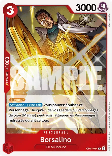 Borsalino, carte One Piece OP11-014 — extension DES POINGS VIFS COMME L'ÉCLAIR