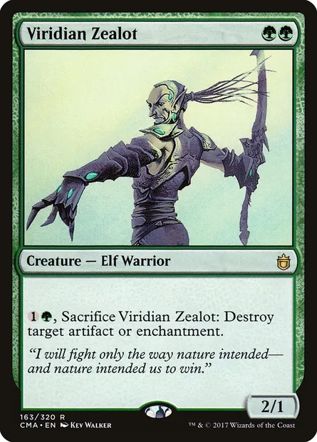 Zélateur viridian, carte Magic CMA 163 — extension Commander Anthology