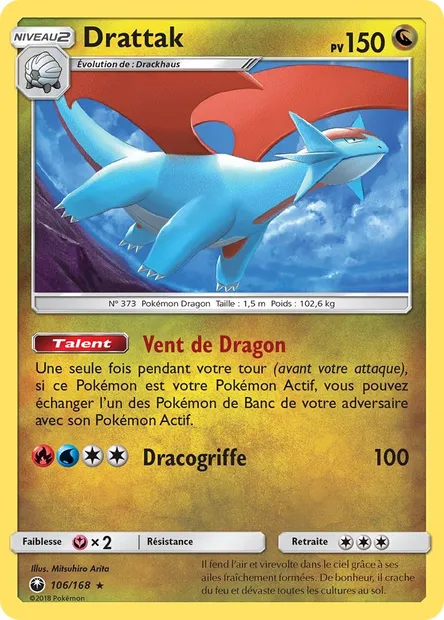 Drattak, carte Pokémon CES 106 — extension Tempête Céleste