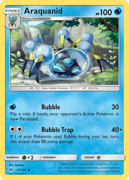 Araquanid, Pokémon card FLI 33 — Forbidden Light set