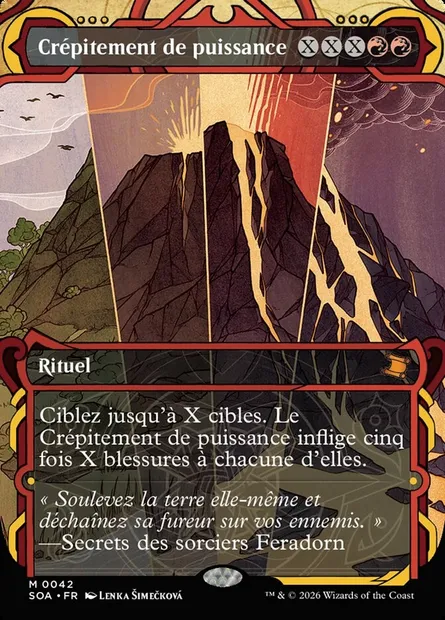 Crépitement de puissance, carte Magic SOA 42 — extension Secrets of Strixhaven Mystical Archive
