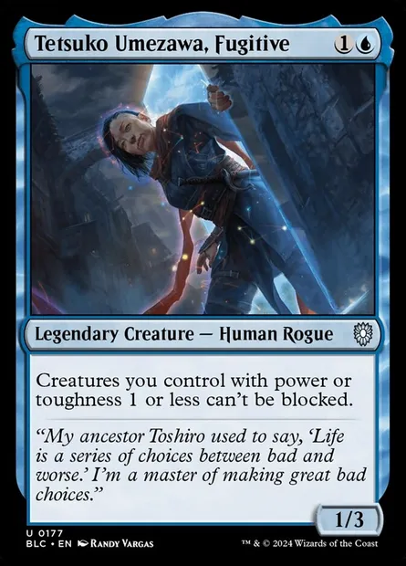Tetsuko Umezawa, Fugitive, Magic card BLC 177 — Bloomburrow Commander set