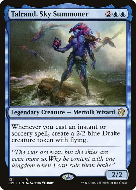 Talrand, Sky Summoner, Magic card C21 131 — Commander 2021 set