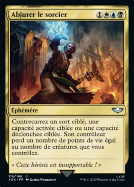 Abjurer le sorcier, carte Magic 40K 116 — extension Warhammer 40,000 Commander