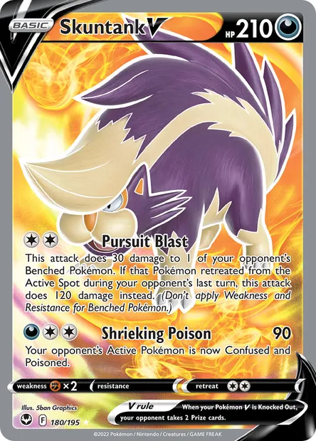 Skuntank V, Pokémon card SIT 180 — Silver Tempest set