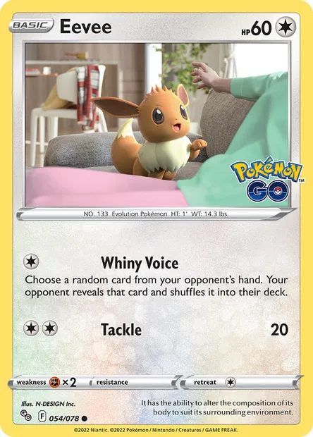 Eevee, Pokémon card PGO 054 — Pokémon GO set