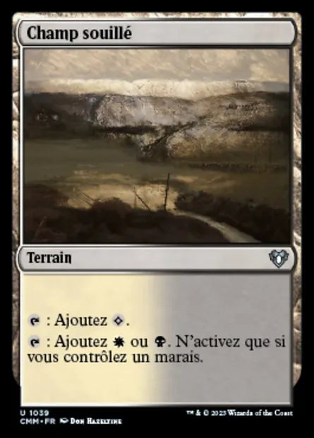 Champ souillé, carte Magic CMM 1039 — extension Commander Masters
