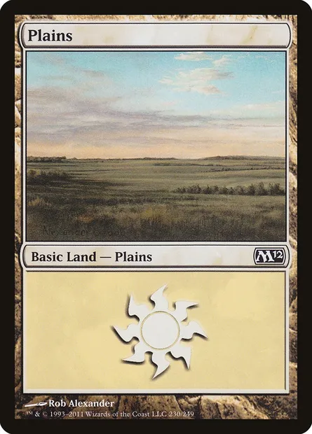 Plains, Magic card M12 230 — Magic 2012 set