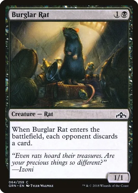 Burglar Rat, Magic card GRN 64 — Guilds of Ravnica set