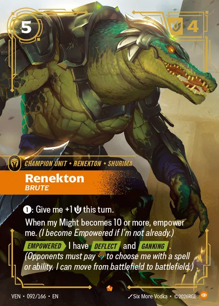Renekton, Riftbound card VEN 092 — Vendetta set