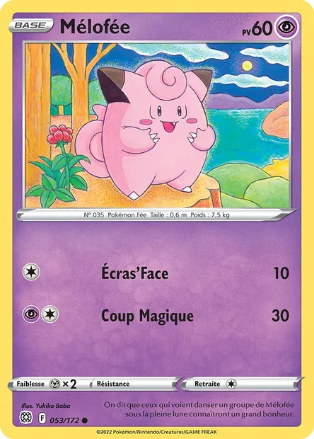 Mélofée, carte Pokémon BRS 053 — extension Stars Étincelantes