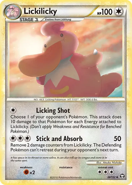 Lickilicky, Pokémon card TM 38 — Triumphant set
