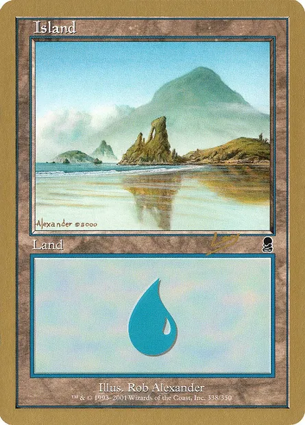 Island, Magic card WC02 rl338 — World Championship Decks 2002 set