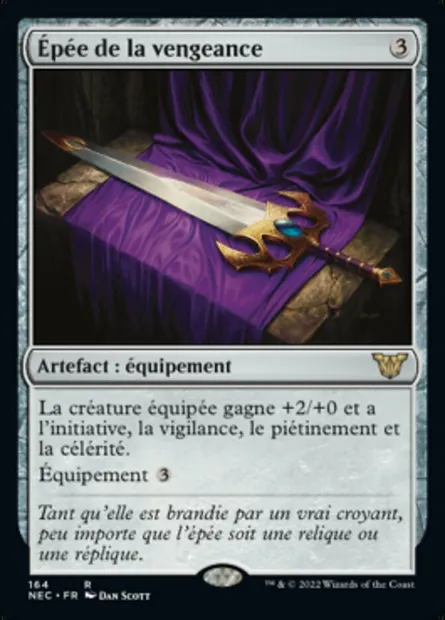 Épée de la vengeance, carte Magic NEC 164 — extension Neon Dynasty Commander