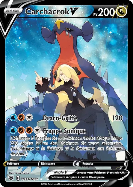Carchacrok V, carte Pokémon ASR TG23 — extension Astres Radieux