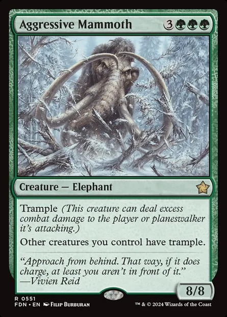 Aggressive Mammoth, Magic card FDN 551 — Foundations set