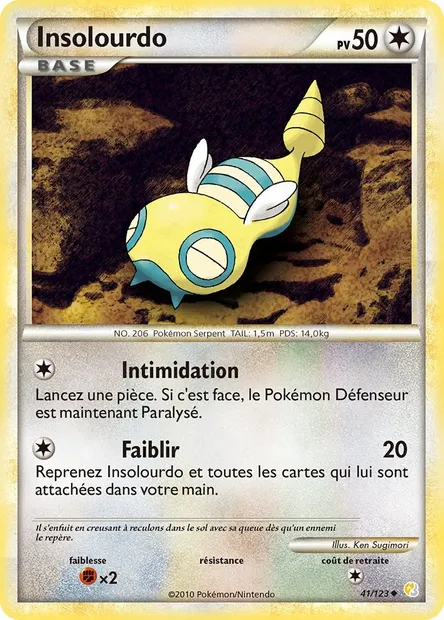 Insolourdo, carte Pokémon HS 41 — extension HeartGold SoulSilver