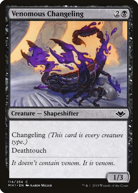 Venomous Changeling, Magic card MH1 114 — Modern Horizons set