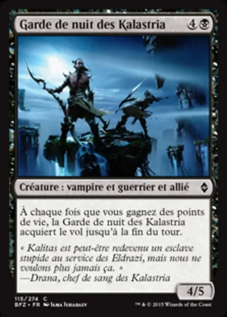 Garde de nuit des Kalastria, carte Magic BFZ 115 — extension La bataille de Zendikar
