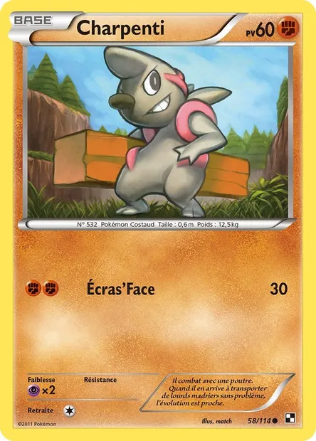 Charpenti, carte Pokémon BLW 58 — extension Noir & Blanc
