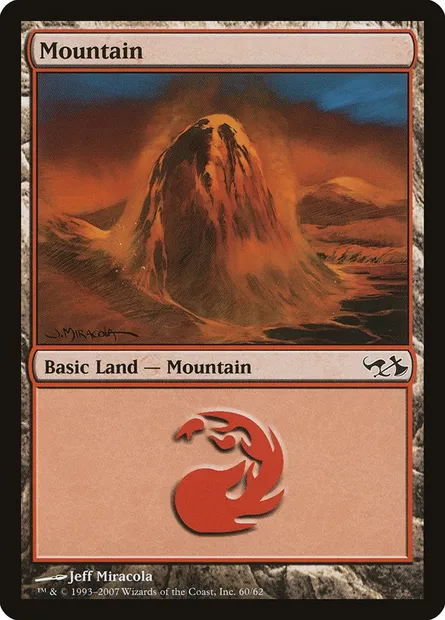Mountain, Magic card DD1 60 — Duel Decks: Elves vs. Goblins set