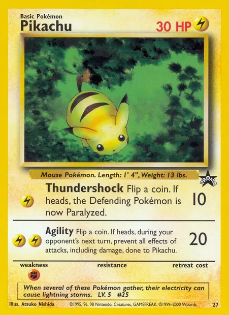Pikachu, Pokémon card WP 27 — Wizards Black Star Promos set