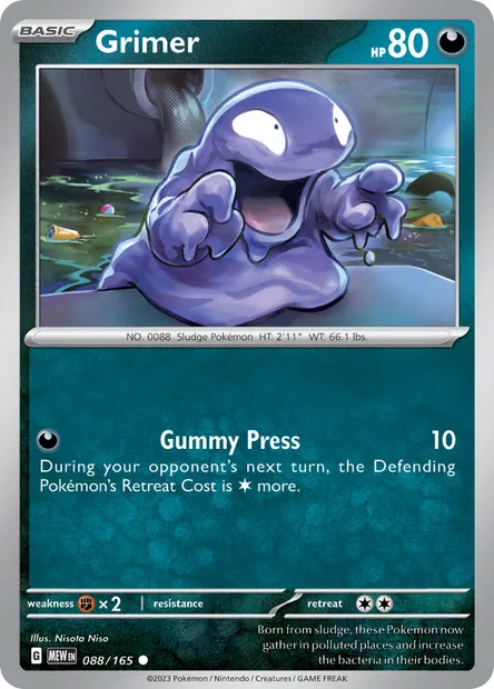 Grimer, Pokémon card MEW 088 — 151 set