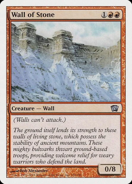 Mur de pierre, carte Magic 8ED 232 — extension Huitième Edition