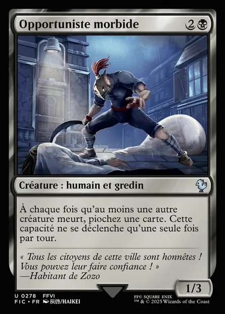 Opportuniste morbide, carte Magic FIC 278 — extension Final Fantasy Commander