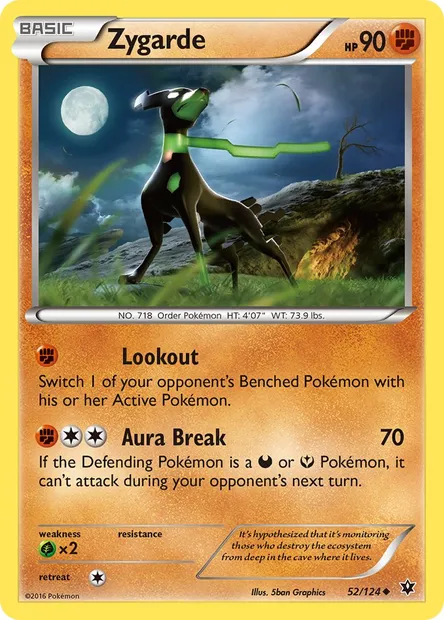 Zygarde, Pokémon card FCO 52 — Fates Collide set