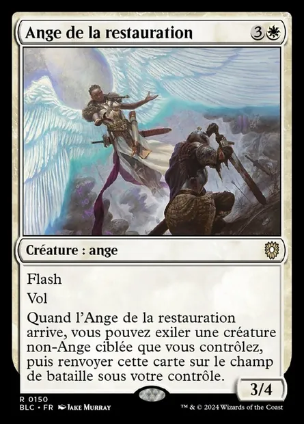 Ange de la restauration, carte Magic BLC 150 — extension Bloomburrow Commander