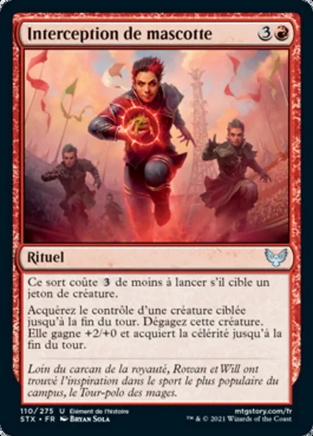 Interception de mascotte, carte Magic STX 110 — extension Strixhaven: l'Académie des Mages