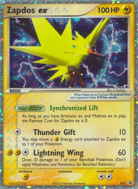 Zapdos ex, Pokémon card PR-NP 33 — Nintendo Black Star Promos set