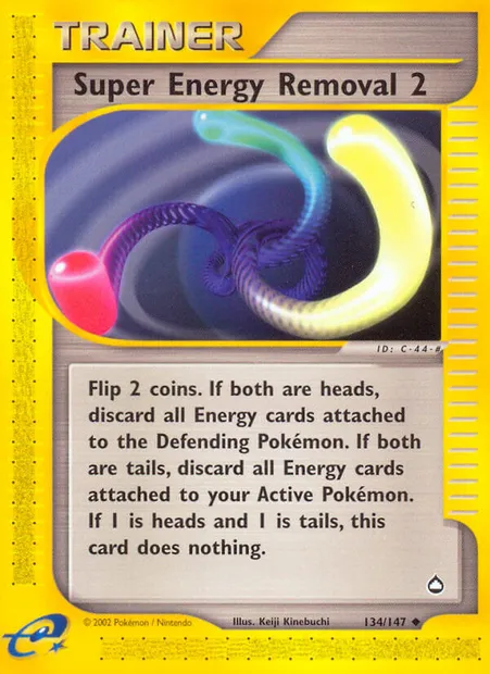 Super Energy Removal 2, Pokémon card AQ 134 — Aquapolis set
